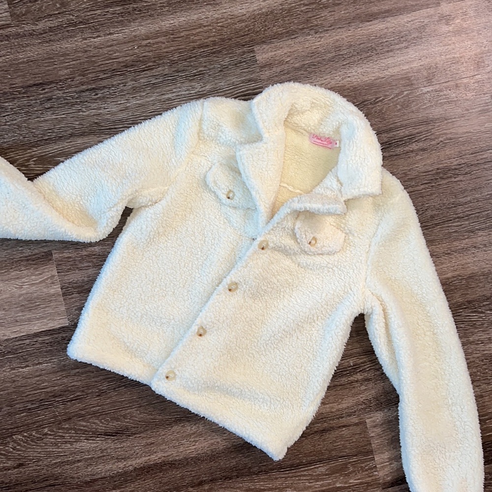 Cream Sherpa jacket Pink Lily
